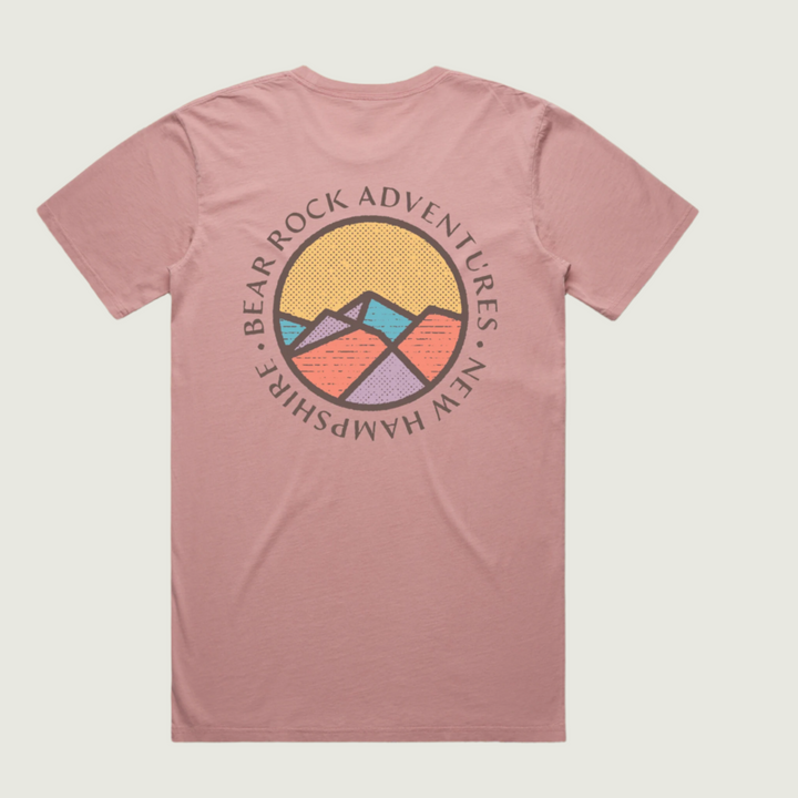 Bear Rock Premium Patagonia Circle Faded Rose BackT-shirt