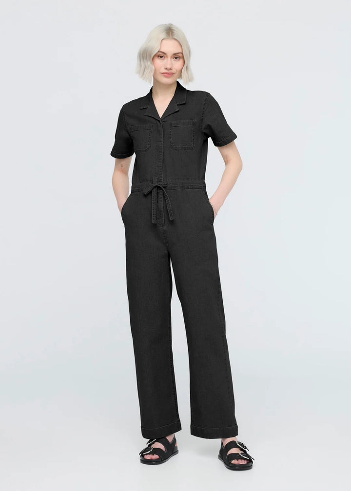 Duer Women's Stretch Canvas Girlfriend Jumpsuit | Black