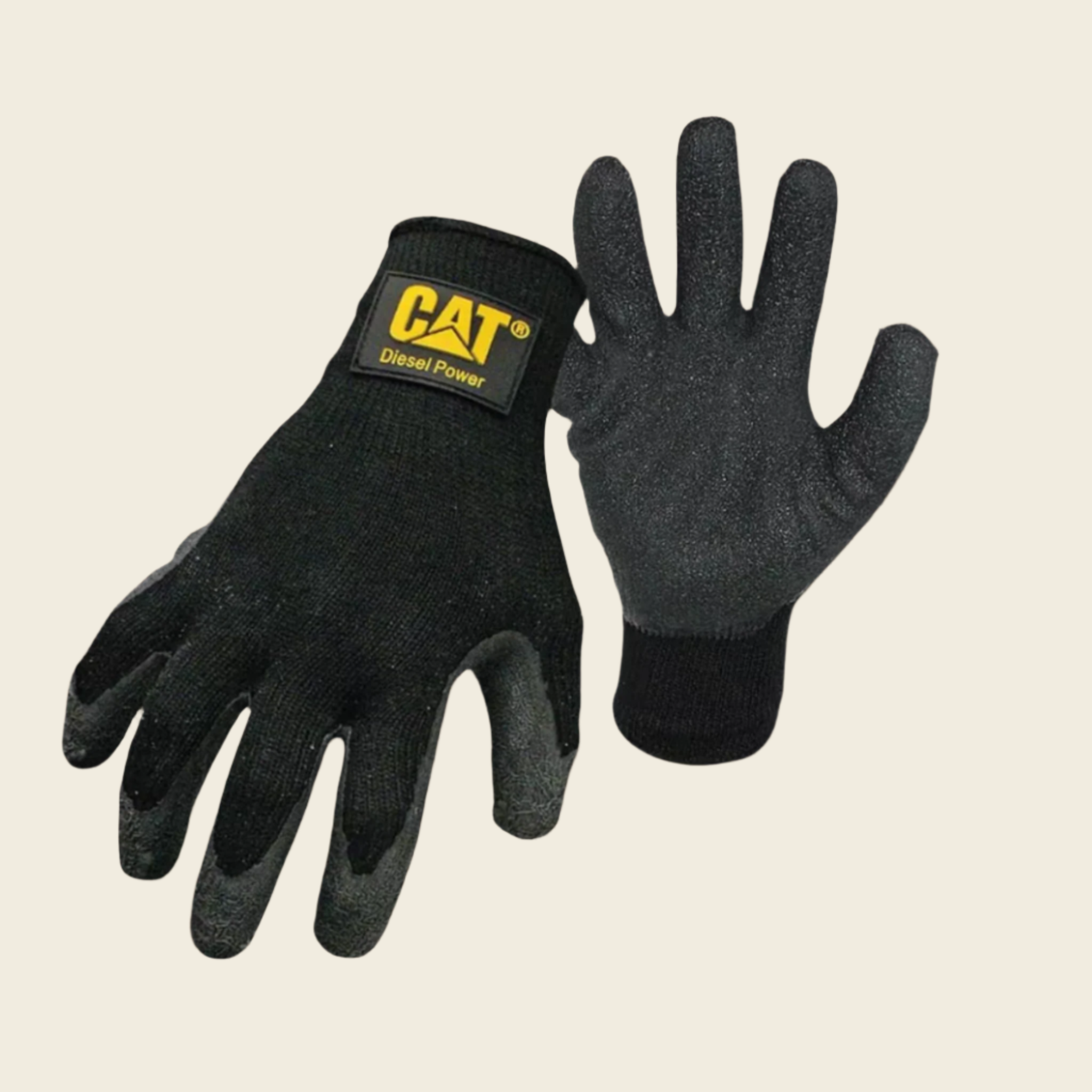 CAT M's Diesel Power Black Latex Gloves 