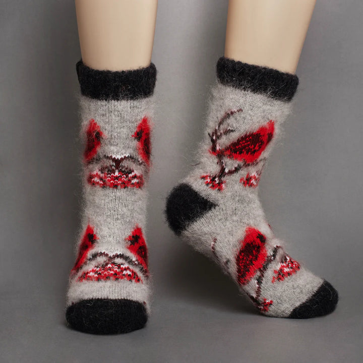 Siberia Spirit Women's Crimson Cardinals Merino Wool Crew Socks