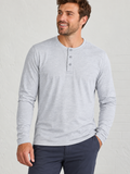 Man wearing Everywear LS Henley |  Perfect Gray Heather