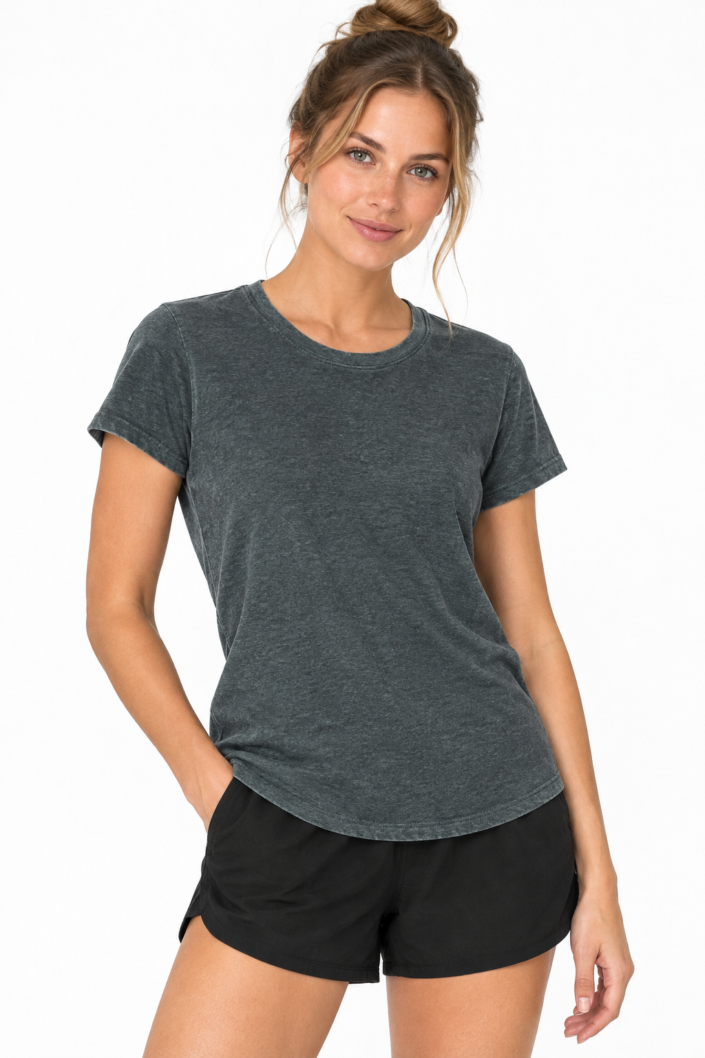 Tasc Nola Fitness T | Heather Black