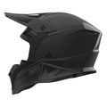 Black motocross helmet on a white background