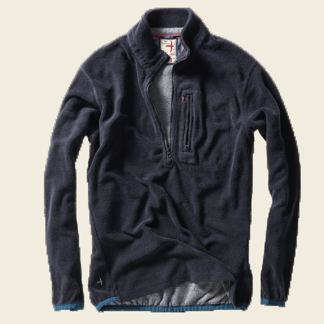 Relwen Sheared Fleece Half-Zip | Dark Navy