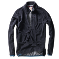 Dark gray fleece pullover with a quarter-zip design on a white background