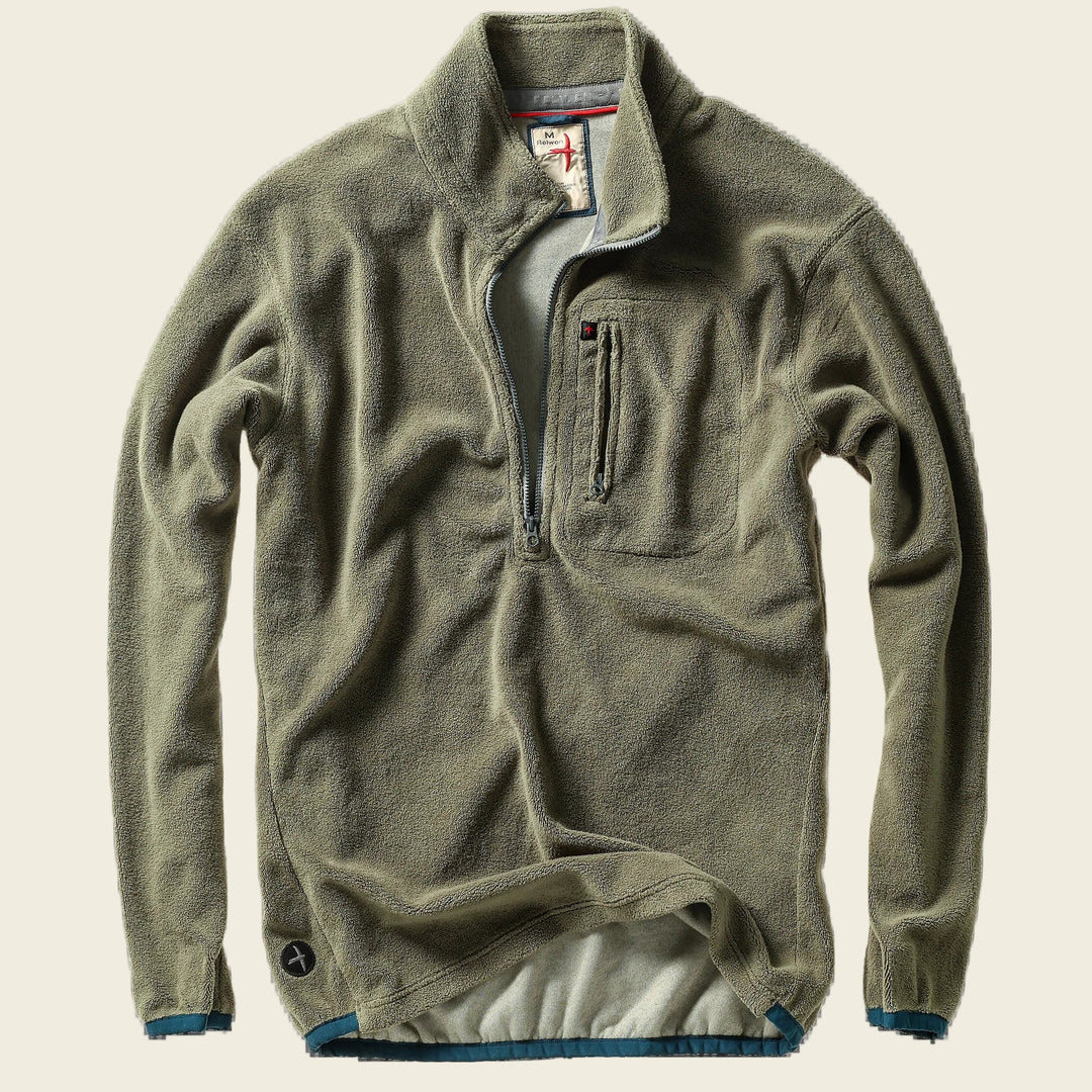 Relwen Sheared Fleece Half-Zip | Olive Fade