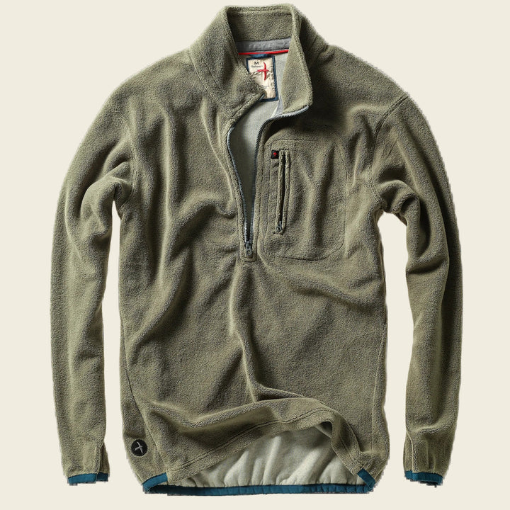 Relwen Sheared Fleece Half-Zip | Olive Fade