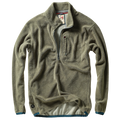 Green fleece jacket with a zipper on a white background