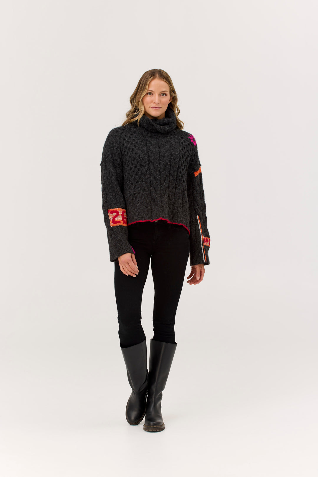 Krimson Klover Freebird Turleneck | Heathered Black