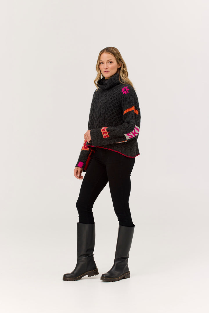 Krimson Klover Freebird Turleneck | Heathered Black