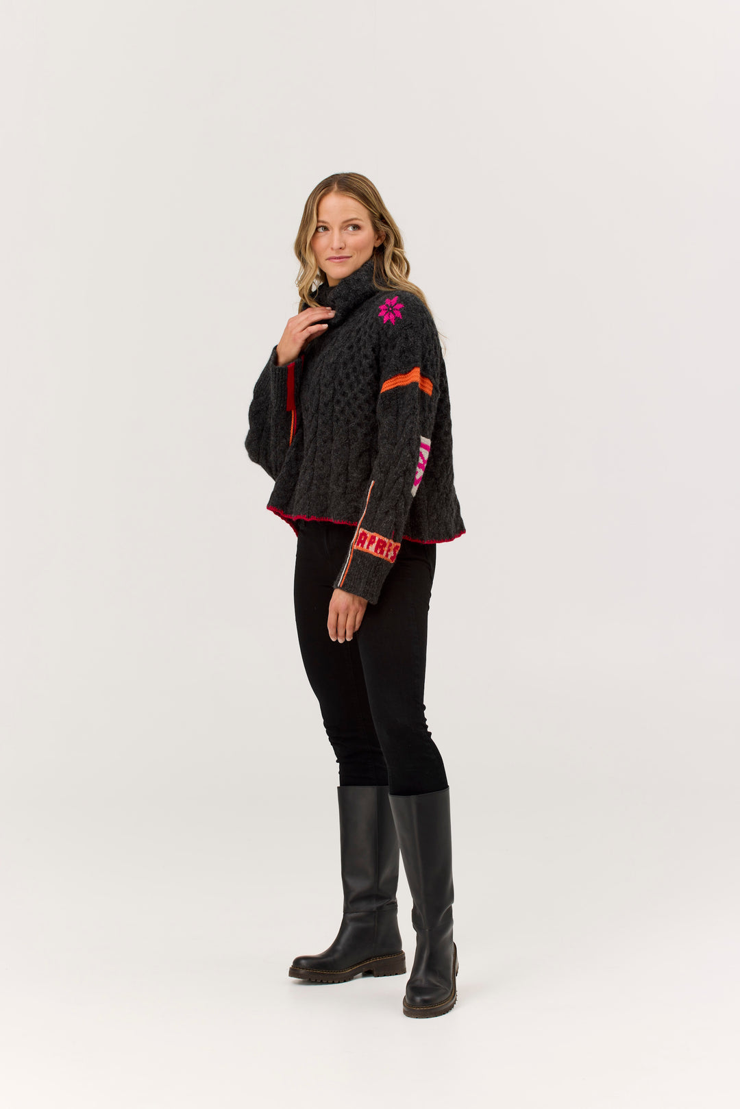 Krimson Klover Freebird Turleneck | Heathered Black