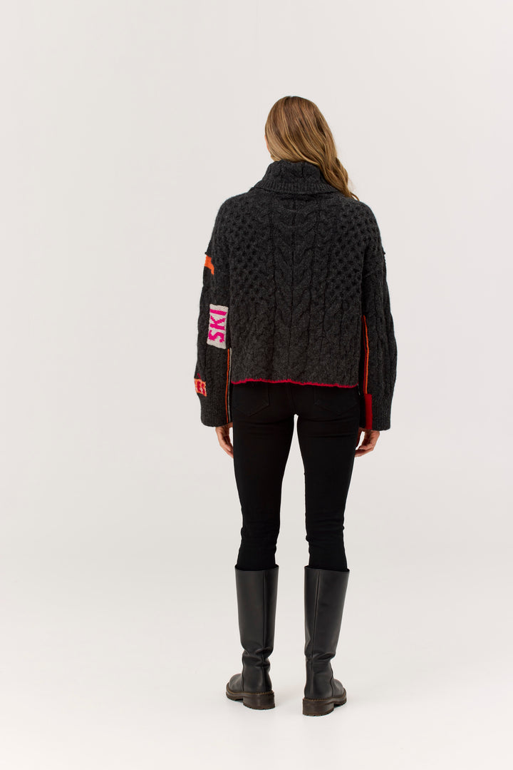 Krimson Klover Freebird Turleneck | Heathered Black