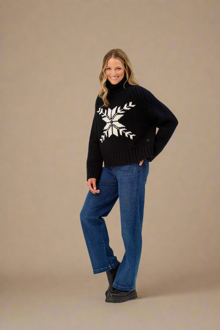 Krimson Klover Snowflake Sweater | Black