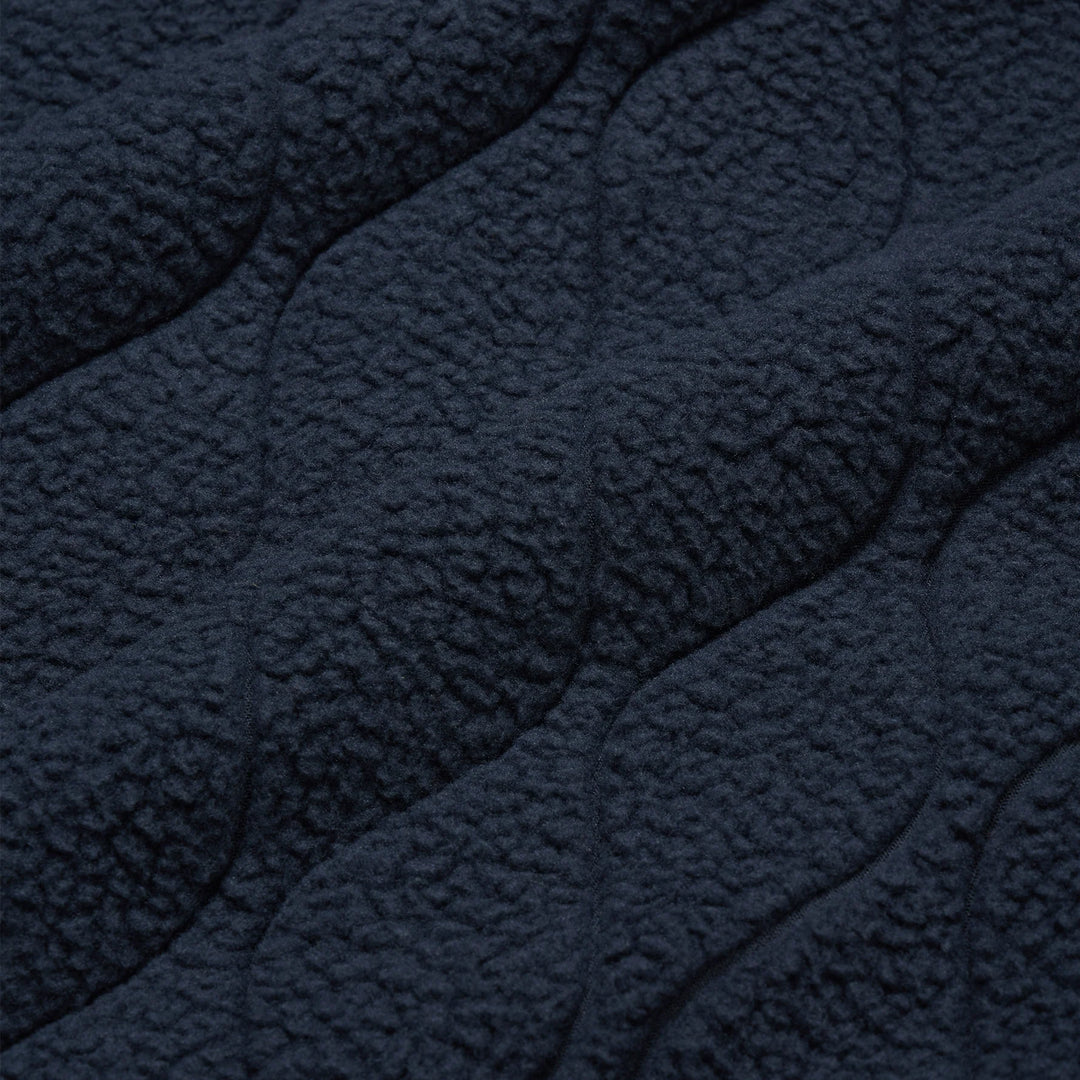 Close-up of textured dark blue fabric