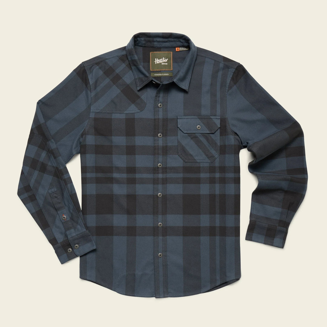 Blue plaid shirt on a beige background
