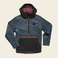 Howler Brothers Voltage Quilted Pullover jacket with a hood and contrasting inner lining on a beige background