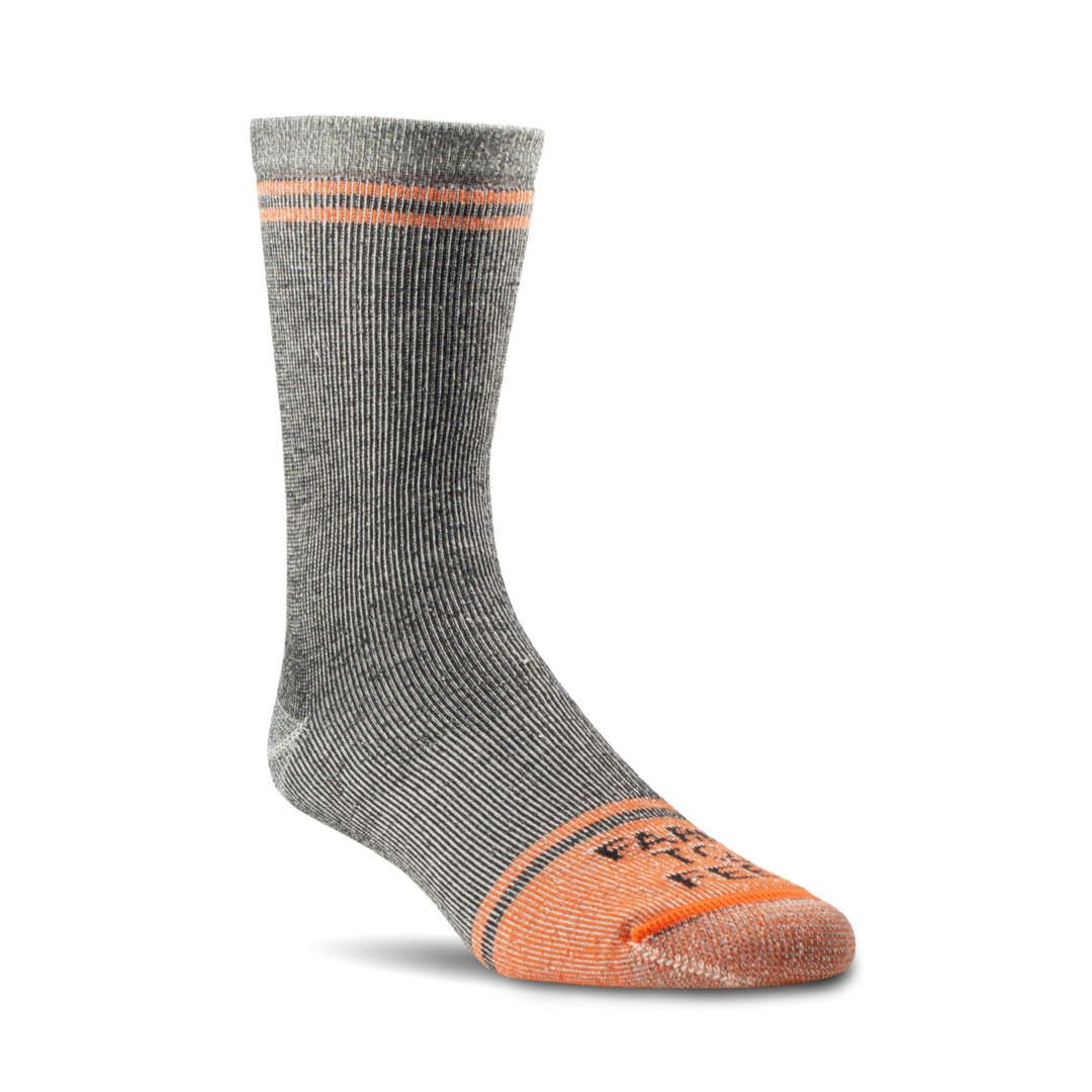 Farm to Feet Work St. Louise Full Cushion 3/4 Crew | Grey/Orange