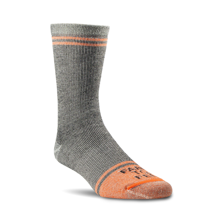 Farm to Feet Work St. Louise Full Cushion 3/4 Crew | Grey/Orange