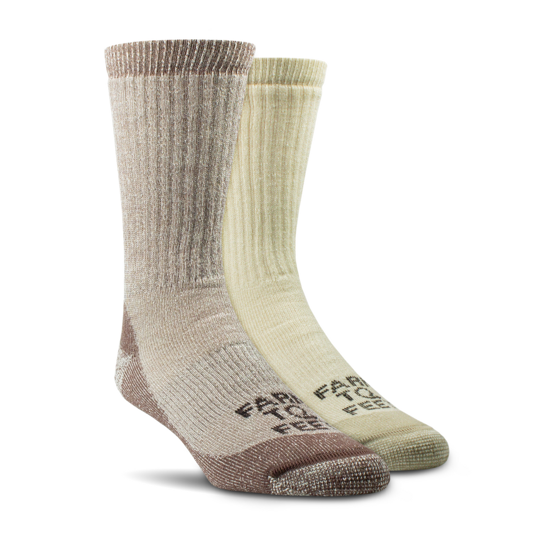 Farm to Feet Rugged Trail Boulder 2 Pair Full Cushion Crew | Heritage Walnut