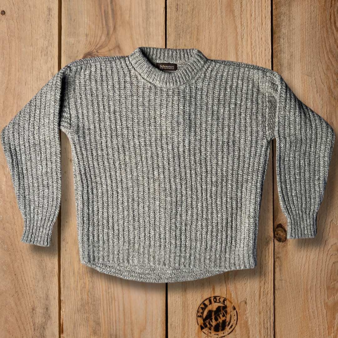 FISHERMAN OUT OF IRELAND CHUNKY RIBBED CREW SWEATER