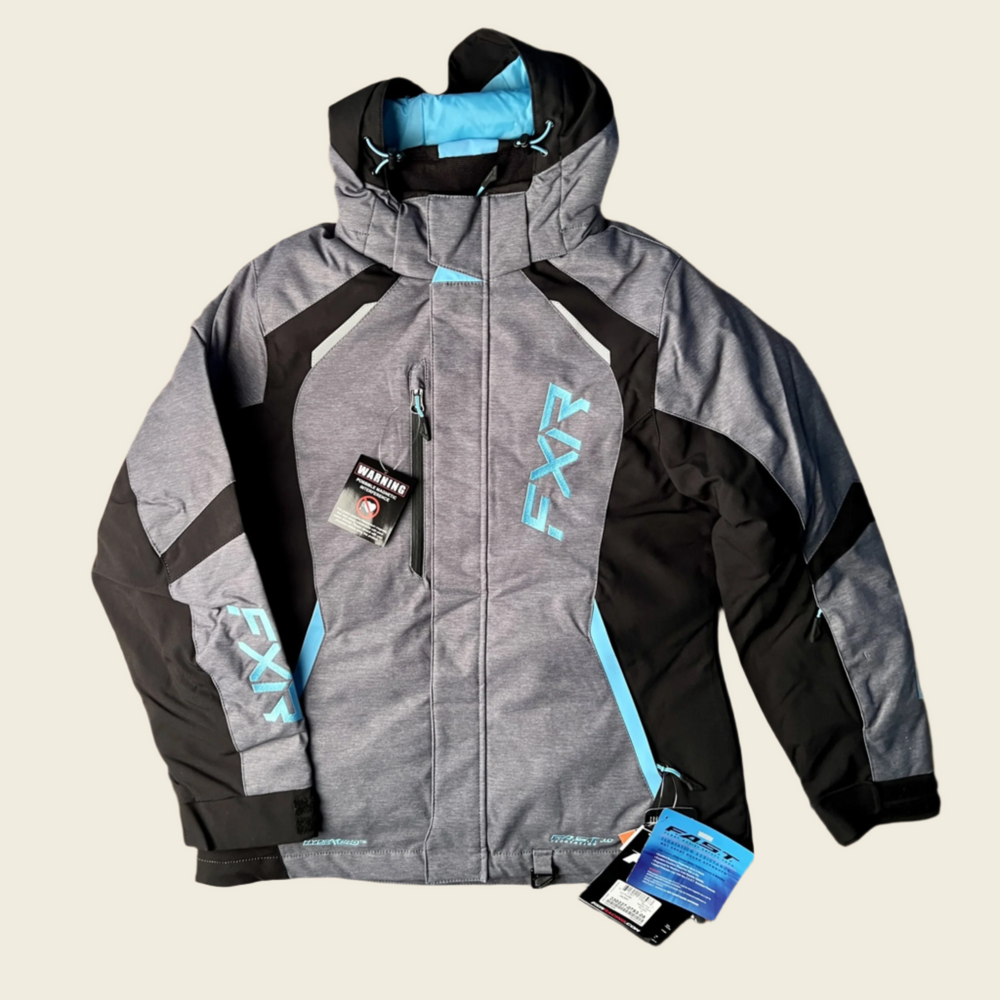 FXR Women's Pulse Jacket Heather Black Blue Sky