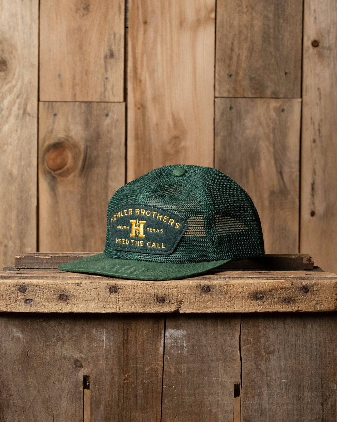 Howler Bros Unstructured Snapback Hat Pine Green Mesh