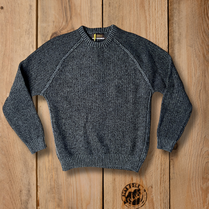 Fisherman Out of Ireland Raglan Crew Neck Sweater Granite