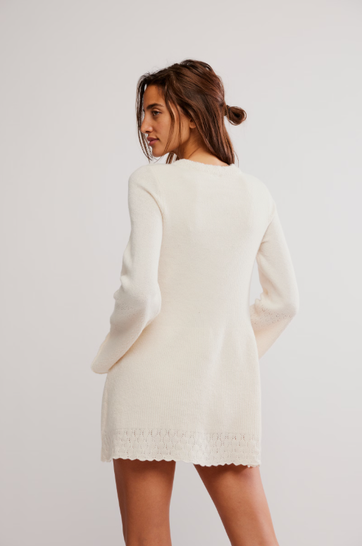 Free People Bali Old Flame Sweater in Ivory-back view