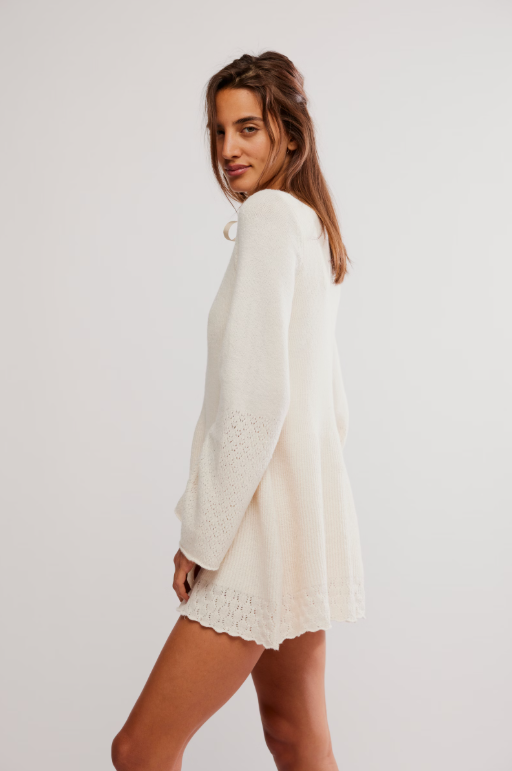 Free People Bali Old Flame Sweater in Ivory-side view