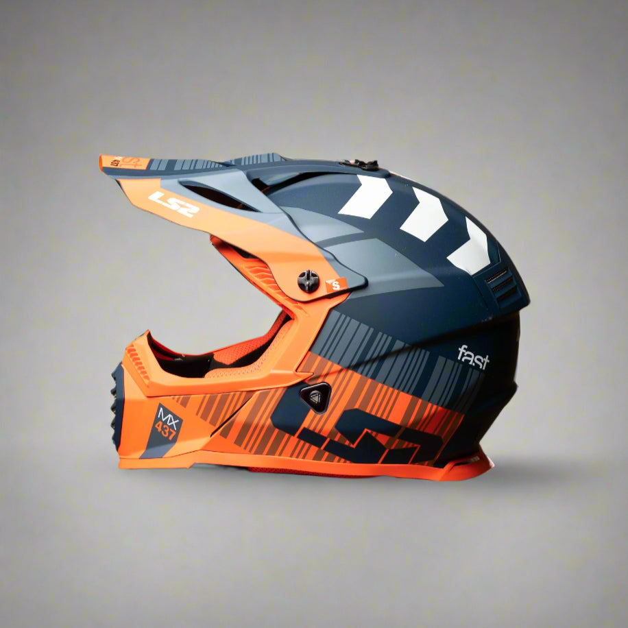 LS2 Gate Xcode Helmet | Matte Florescent Orang Blue