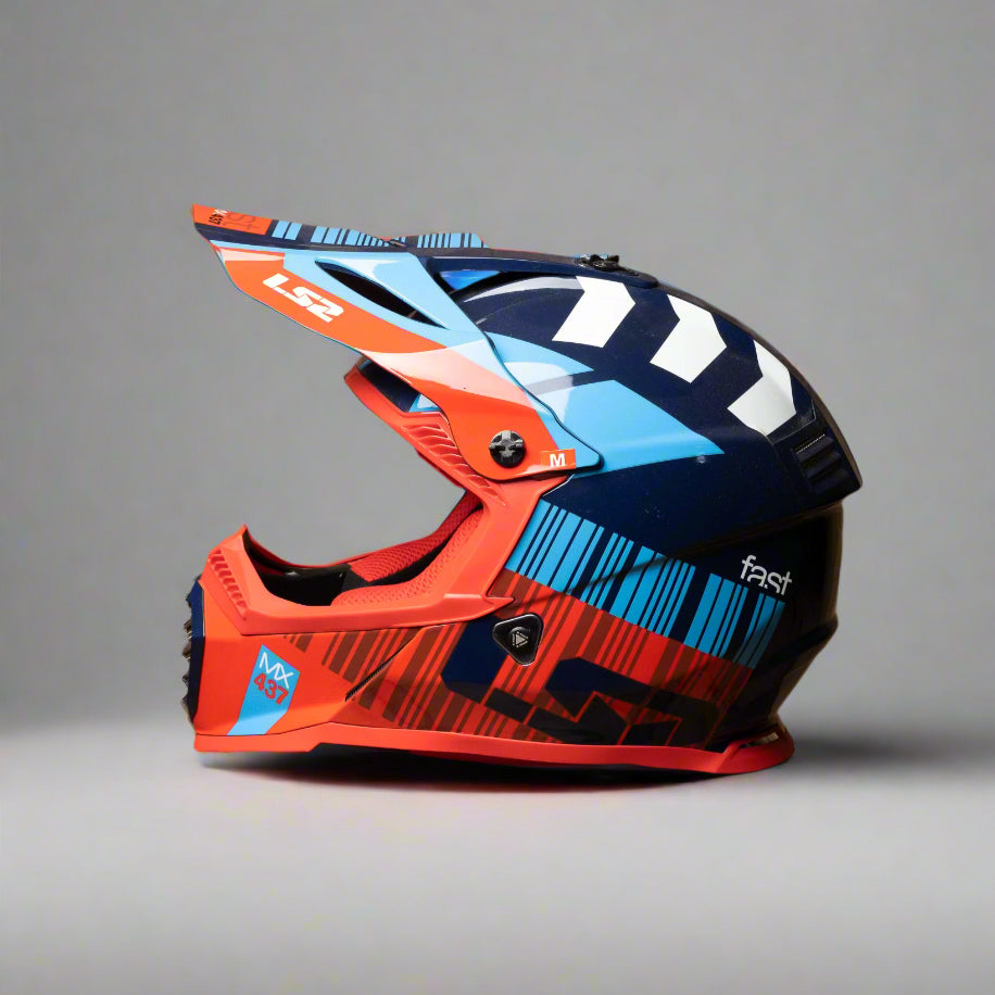 LS2 Gate Xcode Helmet | Glossy Red Blue