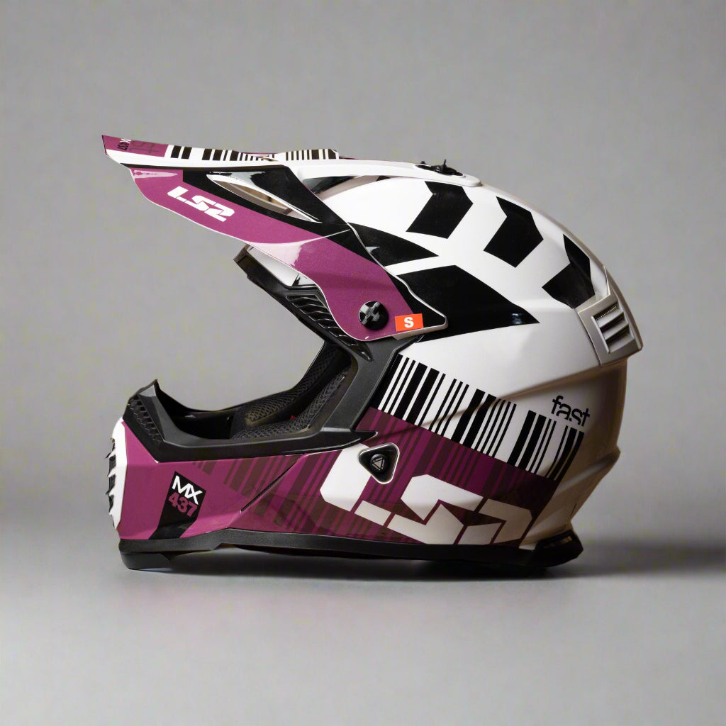 LS2 Gate Xcode Helmet | Gloss White Violet