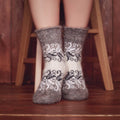 Siberia Spirit Women's Frosted Swirls Goat Wool Non-Binding Crew Socks