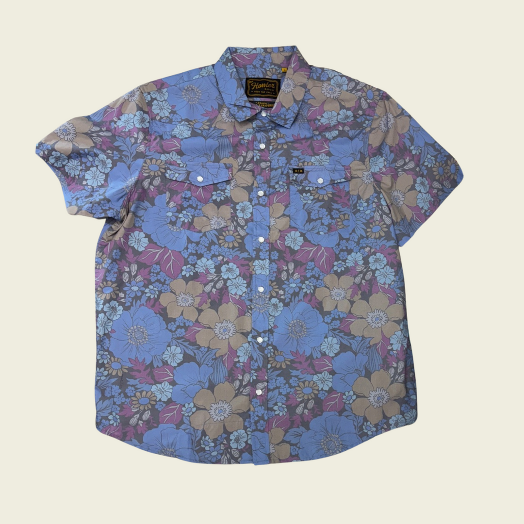 Howler Brothers H Bar B Snapshirt - Flower Powers : Blues