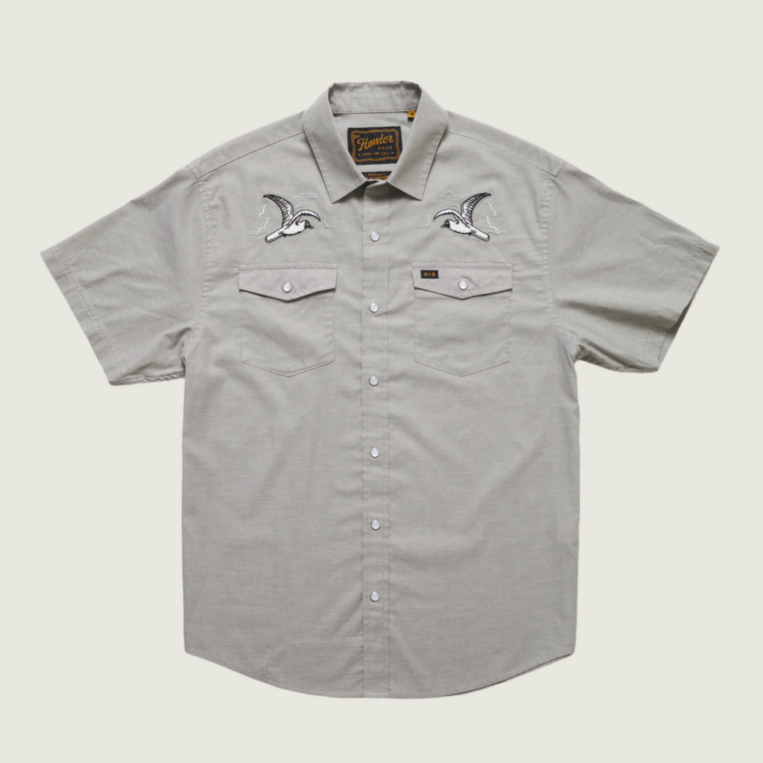 Howler Bros Seagulls H Bar B Snapshirt Grey Oxford