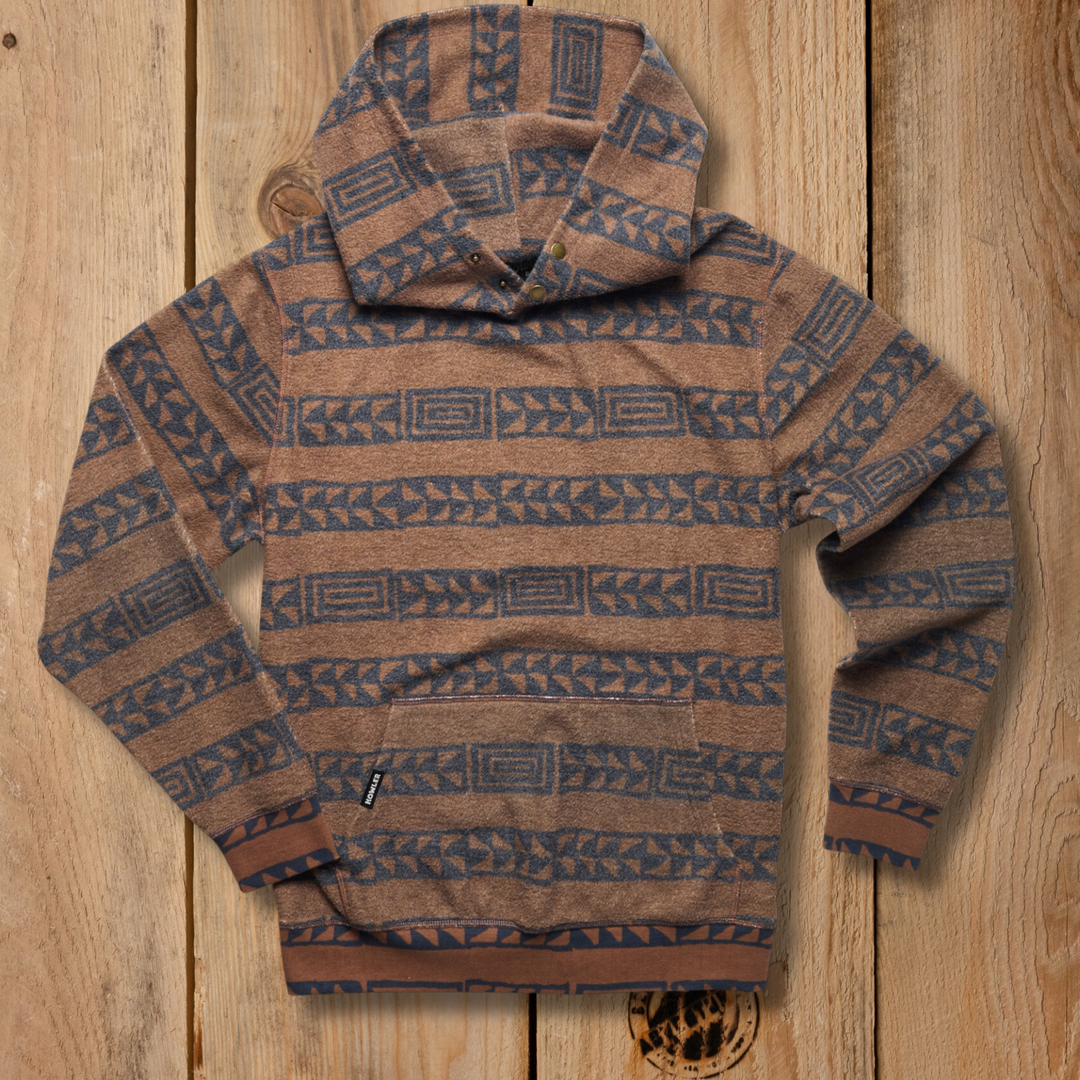 Howler Bros Tajima Pullover Hanko Stripe Mink Brown