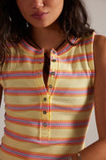 Jamie Henley Striped Tank Top in Butter Yellow Combo