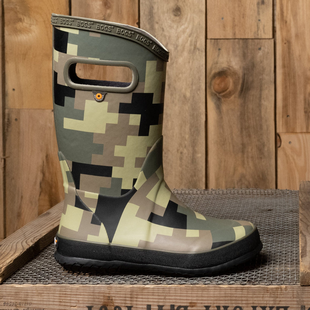 Bogs Kids Rainboot Big Camo Army Green