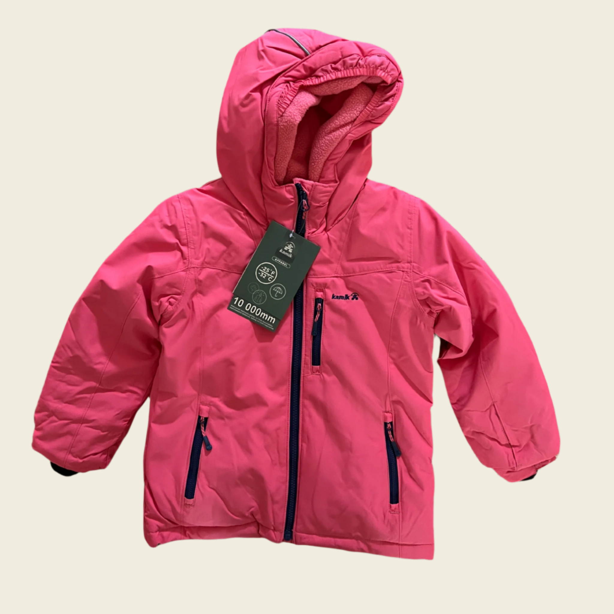 Kamik Girls Amber Solid Jacket Coral Navy