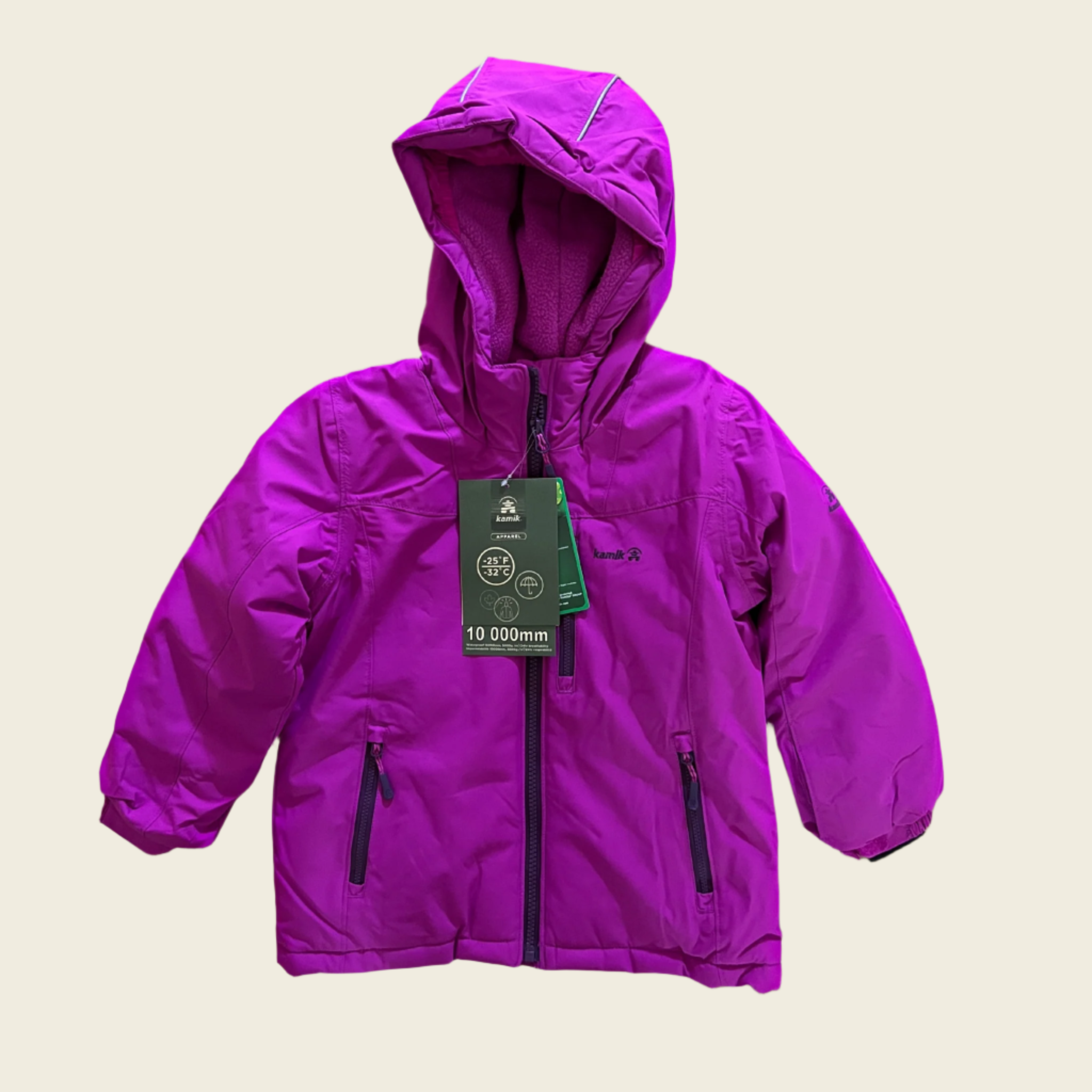 Kamik Girls Amber Solid Jacket Fuschia Plum