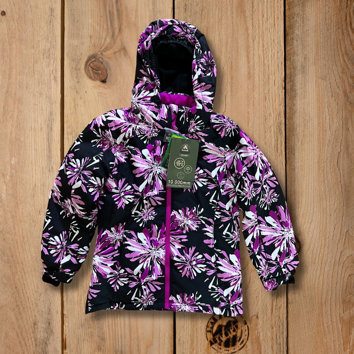 Kamik Girls Tallie Mariposa Aop Jacket  Black Fuschia