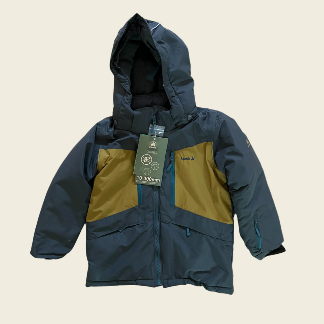 Kamik Max Boys Colorblock Jacket Coal Bronze