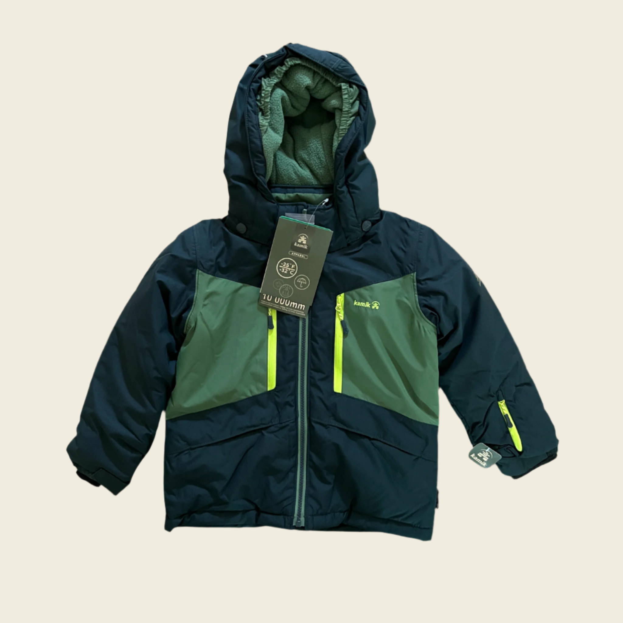 Kamik Max Boys Colorblock Jacket Forest Vine