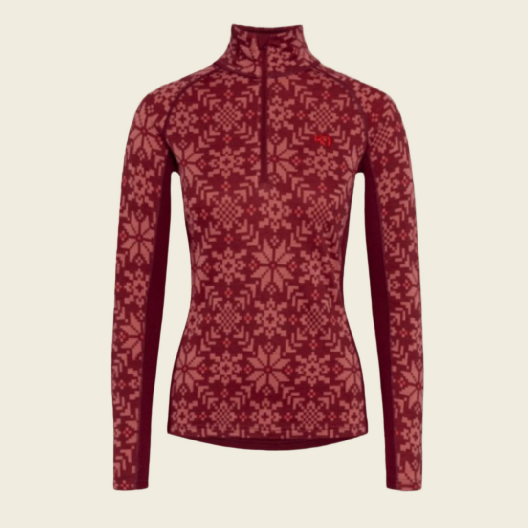 Kari Traa Edith Half Zip Burgundy Red