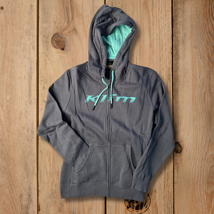 Klim Dusk Zip Up Hoodie Castlerock Gray Wintermint