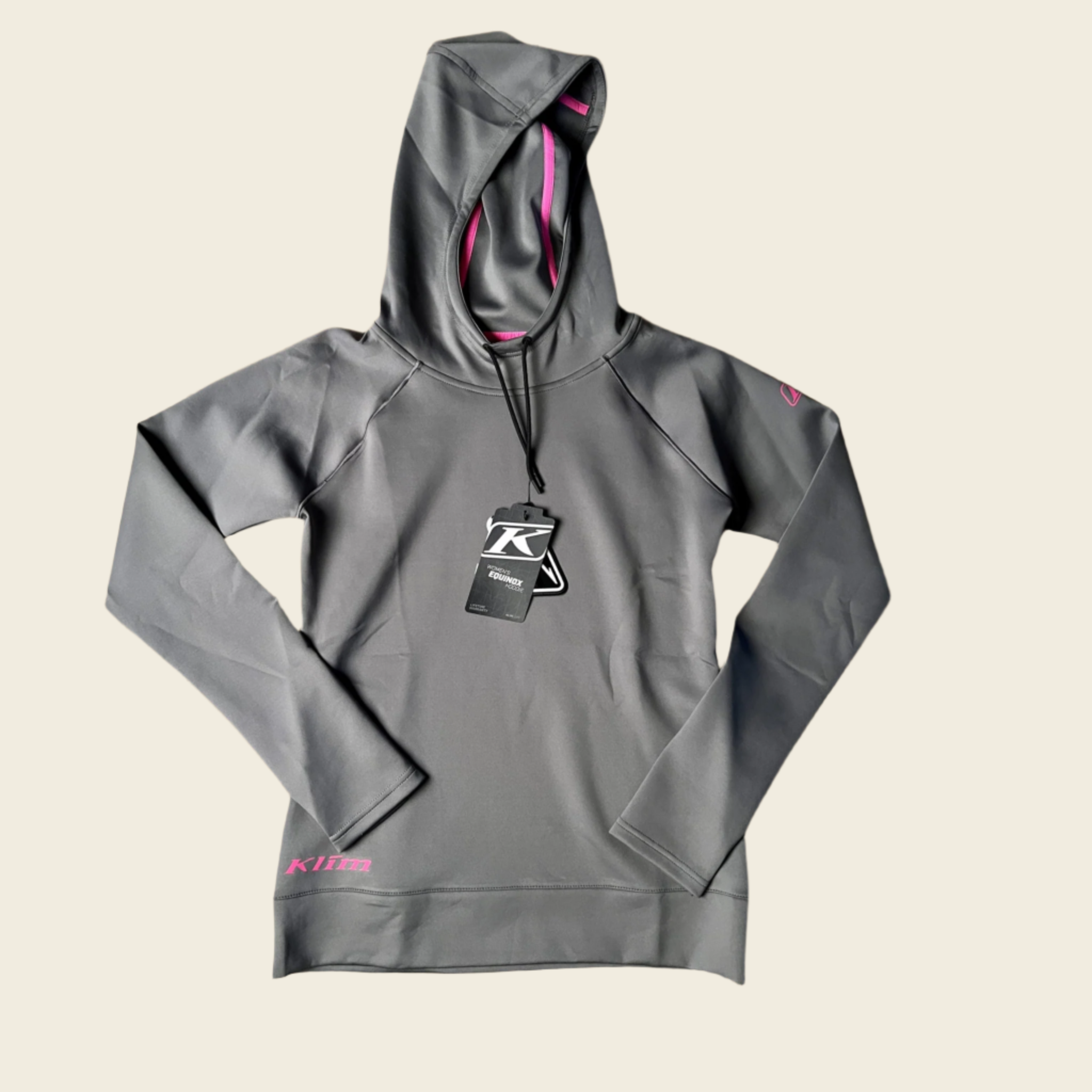 Klim Equinox Hoodie Castlerock Gray Knockout Pink