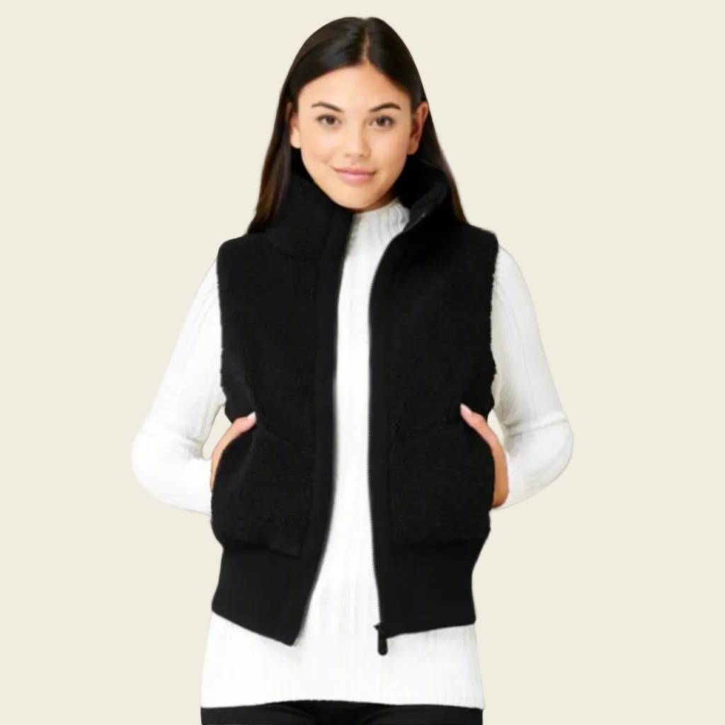Krimson Klover Ember Berber Fleece Vest Black Snow