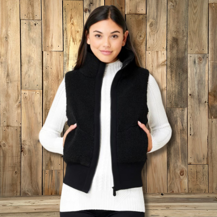 Krimson Klover Ember Berber Fleece Vest Black Snow