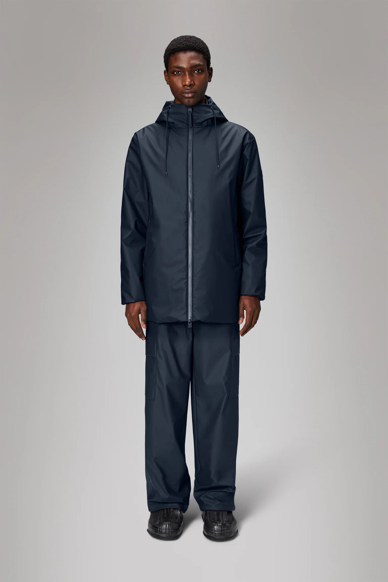Rains Lohja Long Insulated Jacket Navy