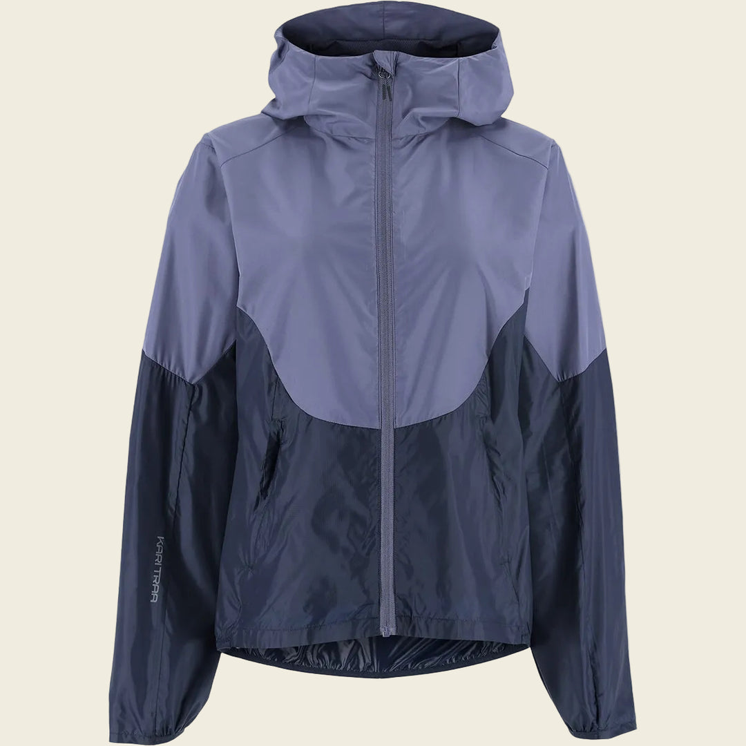 Two-tone gray jacket with a hood on a white background